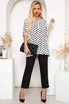 LT Collection Рубашка 259240 Б4066 белый, черный, принт - горох