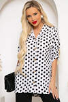 LT Collection Рубашка 259240 Б4066 белый, черный, принт - горох