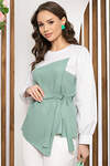 LT Collection Блуза 281325 Б5214 белый, фисташка