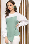 LT Collection Блуза 281325 Б5214 белый, фисташка