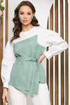 LT Collection Блуза 281325 Б5214 белый, фисташка