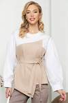 LT Collection Блуза 281544 Б5213 белый, бежевый