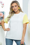 LT Collection Футболка 291264 Б5597 белый, нежно-жёлтый