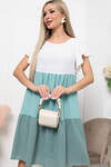 LT Collection Платье 302100 П6053 мятный, белый