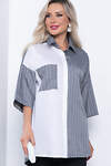 LT Collection Рубашка 307860 Б7165 серый, белый