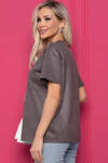 LT Collection Блуза 405487 Б8875 серо-коричневый