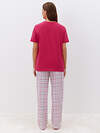 Omsa Пижама 486700 OmD 0226D BASICO Пижама жен. (Футболка +Брюки прямые), СО Lampone/Multicolour (Мультиколор)