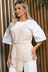 LT Collection Блуза 532672 Б13258-13М бело-бежевый