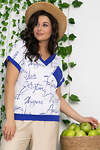 LT Collection Блуза 538070 Б13509-20М белый, синий