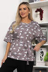 LT Collection Блуза 541056 Б13816-25М серо-бежевый