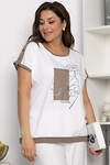 LT Collection Блуза 543030 Б13801-20М белый/коричневый