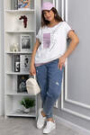 LT Collection Блуза 543032 Б13802-20М белый/сиреневый