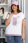 LT Collection Блуза 543032 Б13802-20М белый/сиреневый