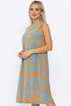 LT Collection Платье 543212 П13857-25М оранжевый/голубой