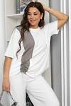 LT Collection Блуза 546035 Б13938-1М белый/серый