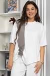 LT Collection Блуза 546035 Б13938-1М белый/серый