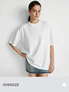 Omsa Футболка 546383 OmD 14503ST Футболка женская OVERSIZE (футер), CO+EL Bianco Perla (Белый)