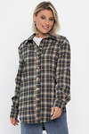 LT Collection Рубашка 555469 Б14136-7М серо-бежевый