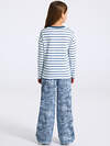 Апрель Комплект 568012 2ДЛБ5894001н полоска белый+синий+темно-голубой325+джинсовый стиль / Три сердечка вышивка
