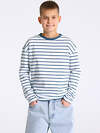 Апрель Лонгслив 568197 1ПДЛД4897001н полоска белый+синий+темно-голубой