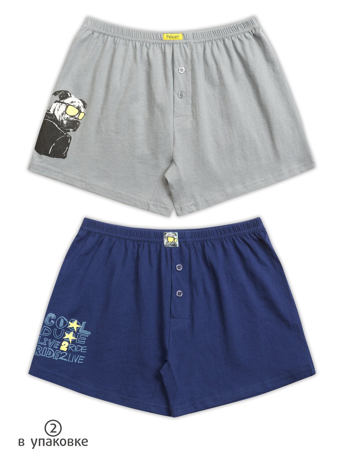 PELICAN Трусы 175511 BUB4222(2) Серый/темно-синий