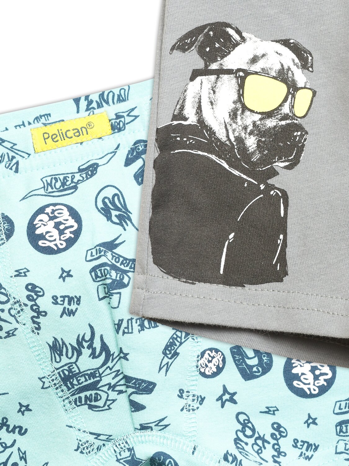 PELICAN Трусы 175514 BUHB3222(2) Серый/лазурный