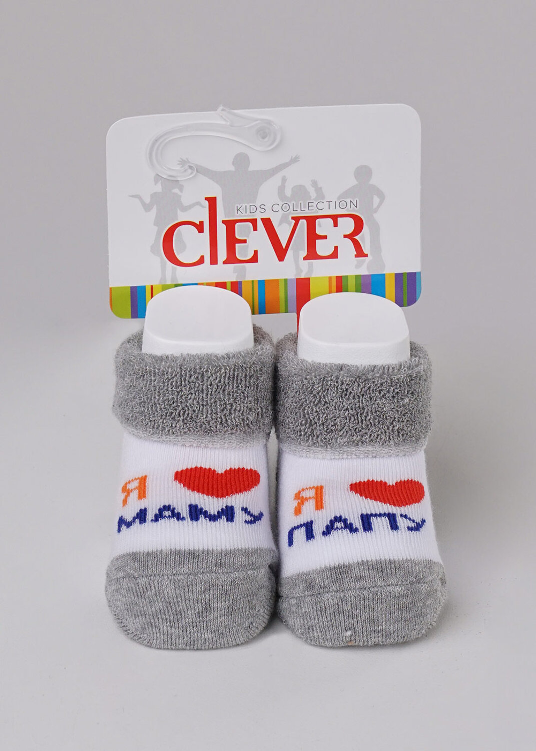 CLEVER Носки 179151 С208П белый/меланж серый