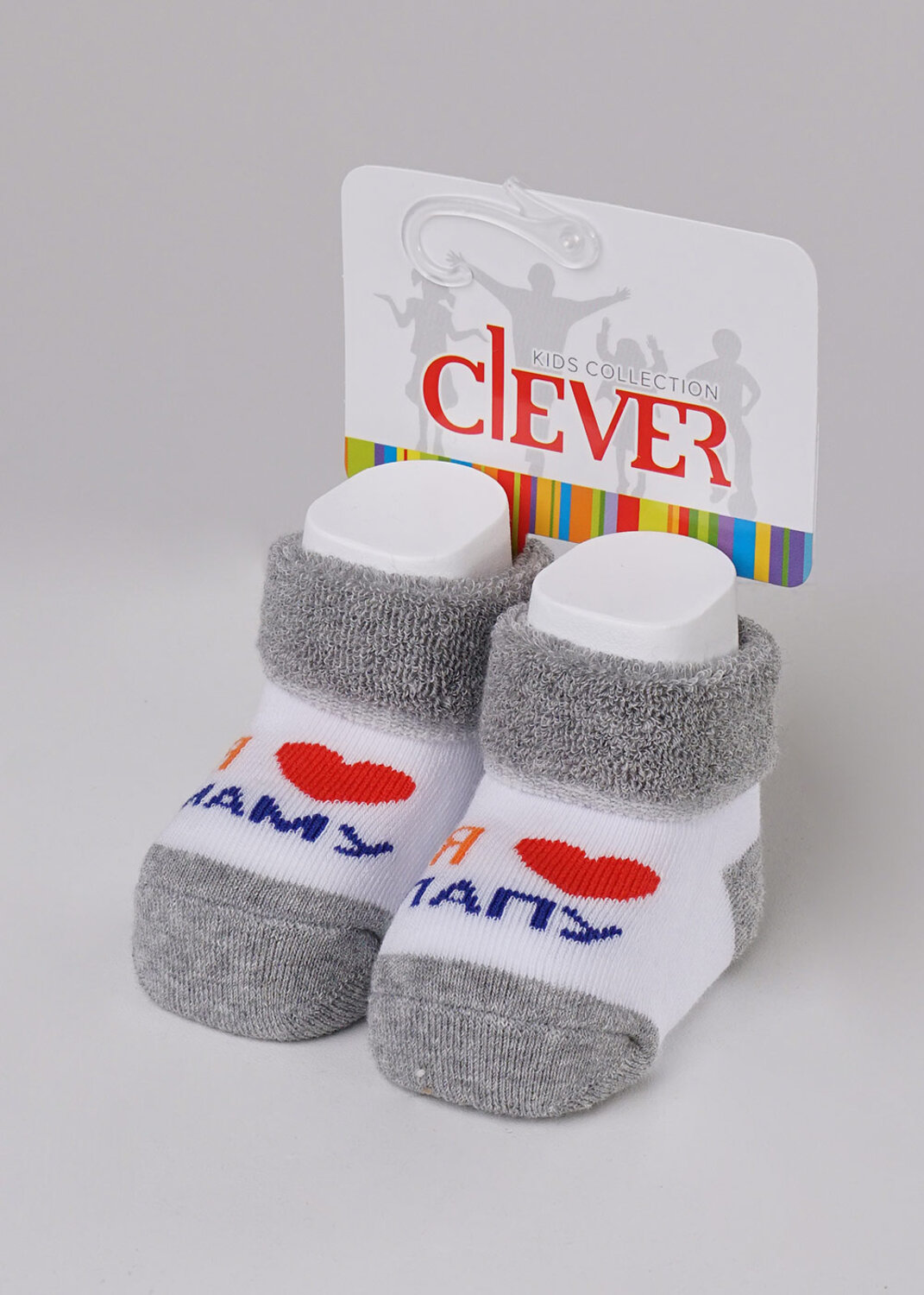 CLEVER Носки 179151 С208П белый/меланж серый