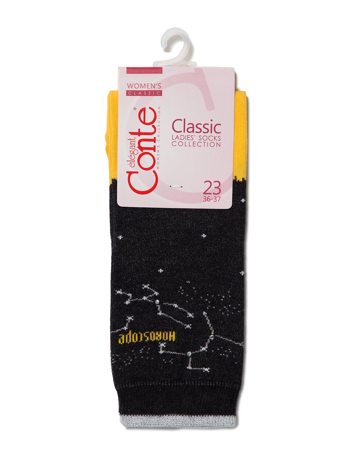 Conte elegant Носки 190363 CLASSIC (стразы, люрекс) Черный-желтый