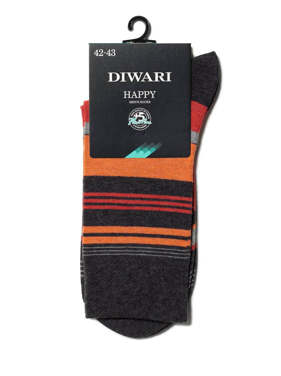 DiWaRi Носки 193558 HAPPY т.серый-красный