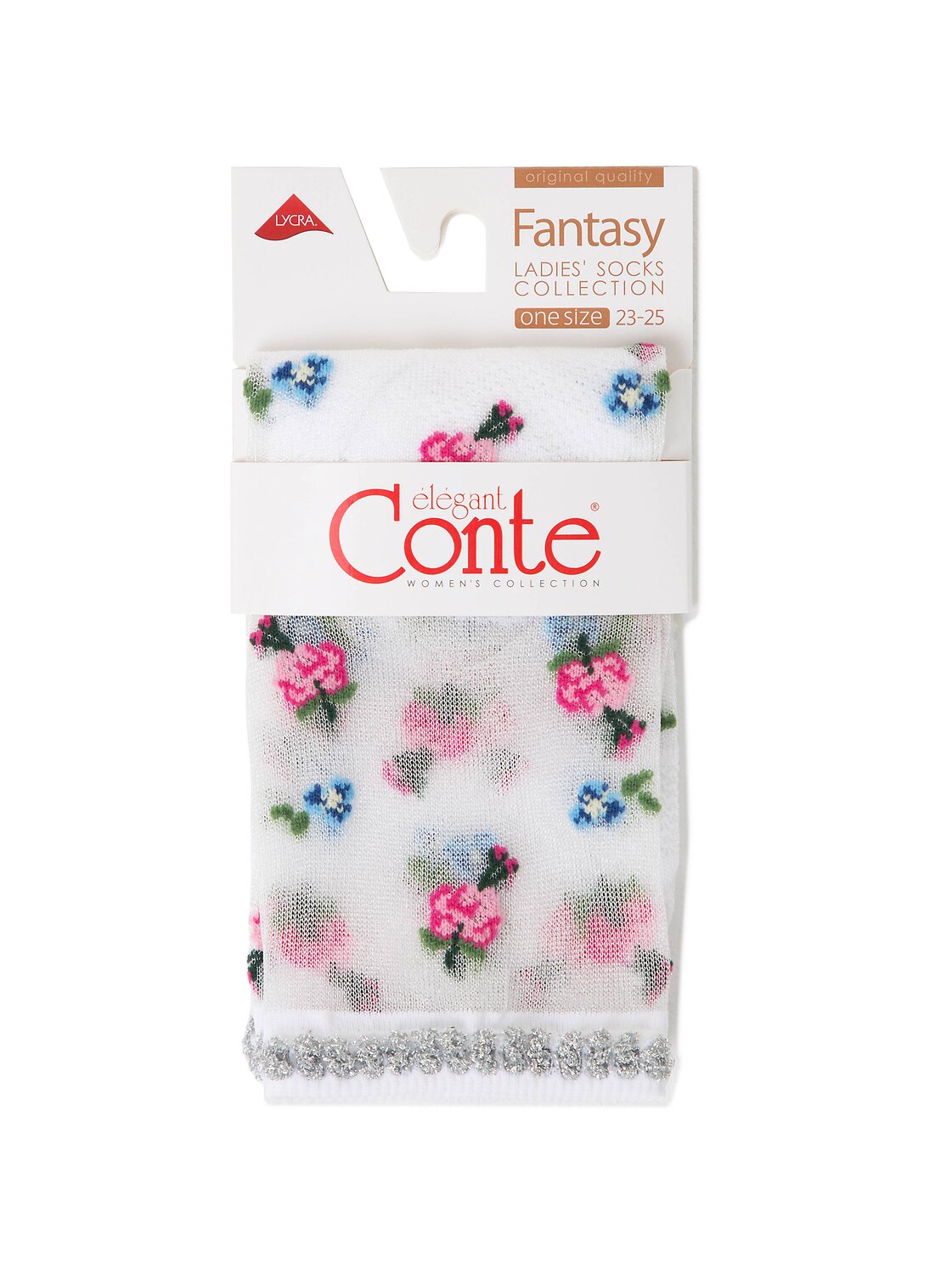 Conte elegant Носки 197435 FANTASY (с пикотом из люрекса) белый