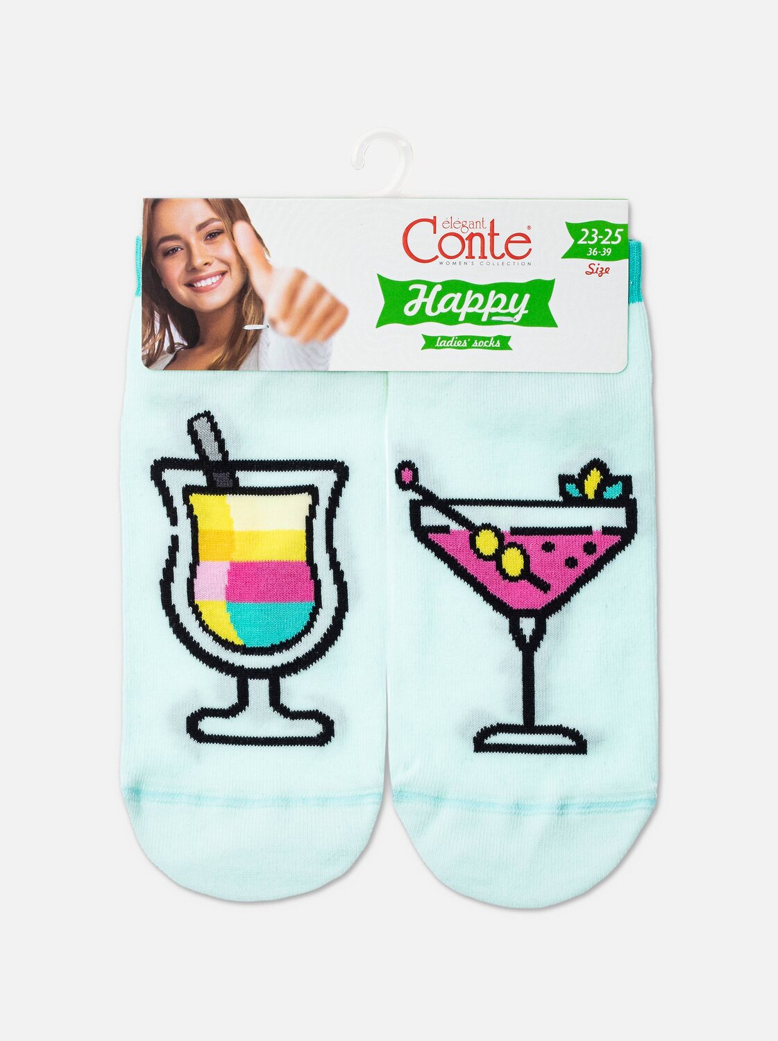 Conte elegant Носки 218017 HAPPY бледно-бирюзовый