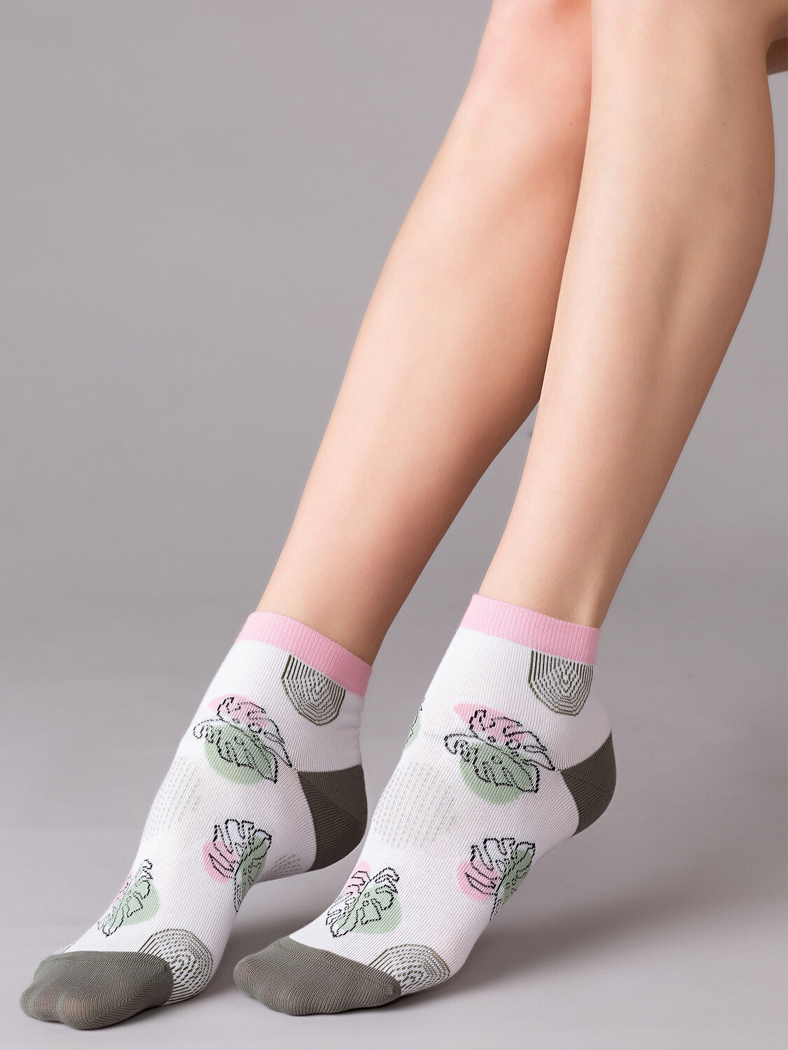 JS Minimi Носки 221293 MINI TREND 4210 bianco/military