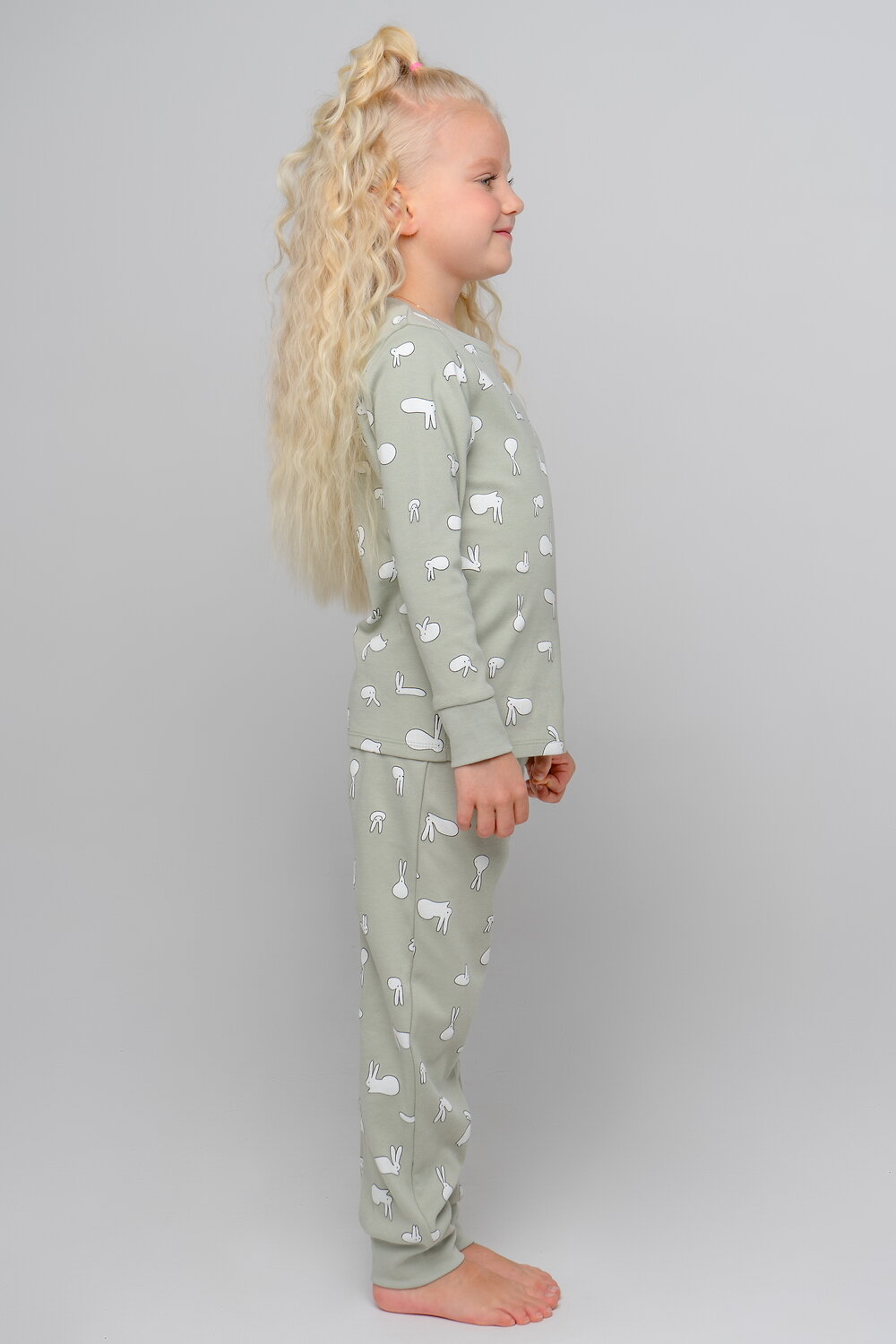 CROCKID Пижама 249881 К 1552 смешные зайки на темно-оливковом