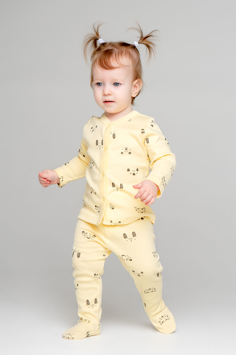 CROCKID Кофточка 257046 К 300450 забавные мордочки на св.желтом