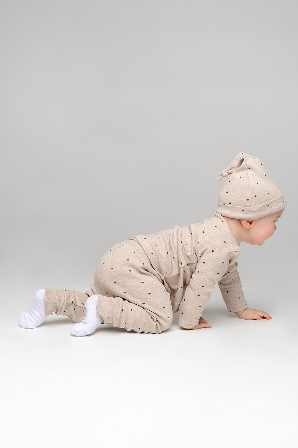 CROCKID Брюки 257047 К 400488 крапинки на бежевом меланже