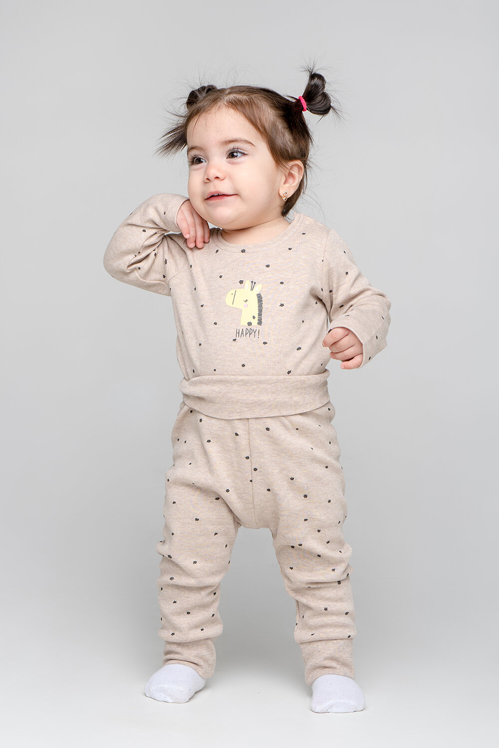 CROCKID Брюки 257047 К 400488 крапинки на бежевом меланже
