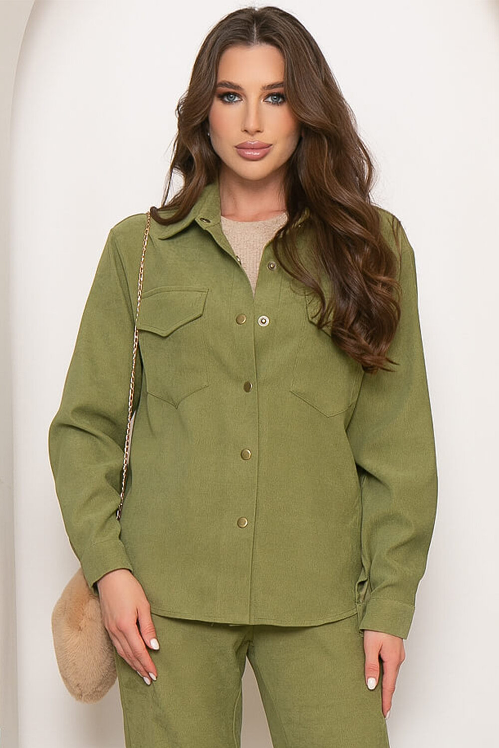 LT Collection Рубашка 260767 Б4563 зеленый