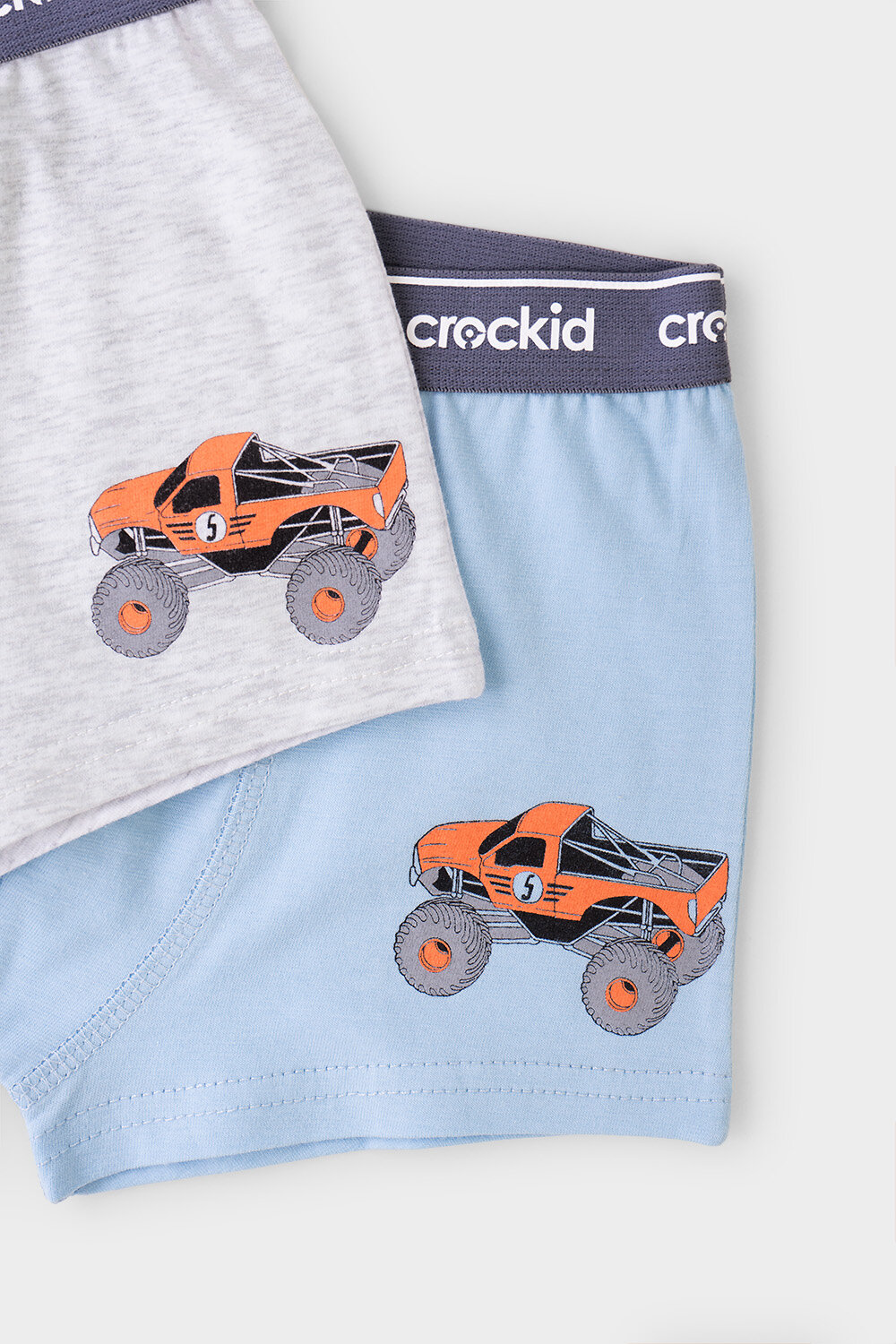 CROCKID Трусы 263051 К 1967-2уп небесный, св.серый меланж