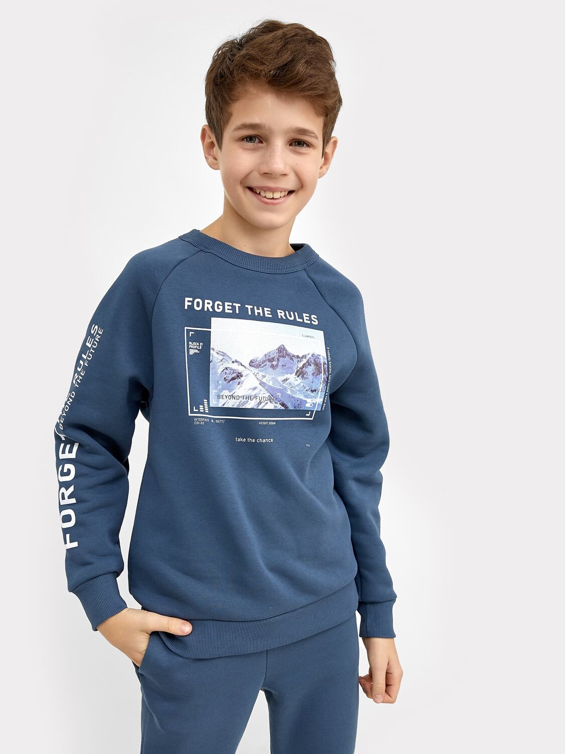 MARK FORMELLE Джемпер 265511 123391 серо-синий +печать