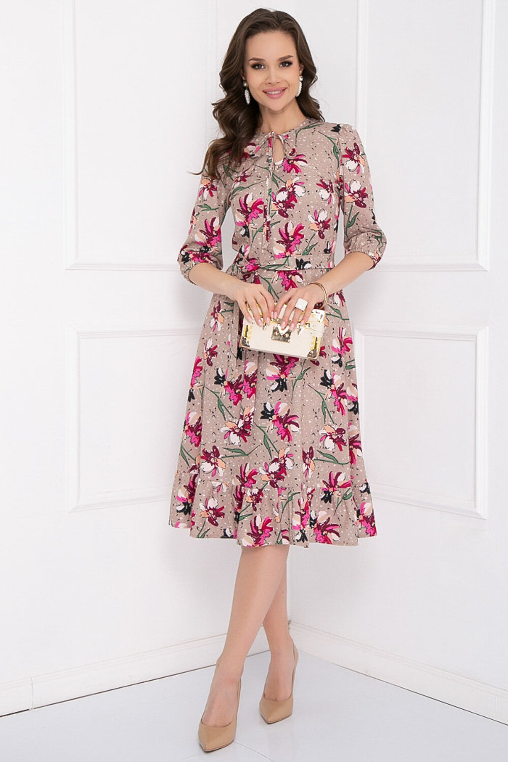 Bellovera Платье 268592 4П3618 бежевый