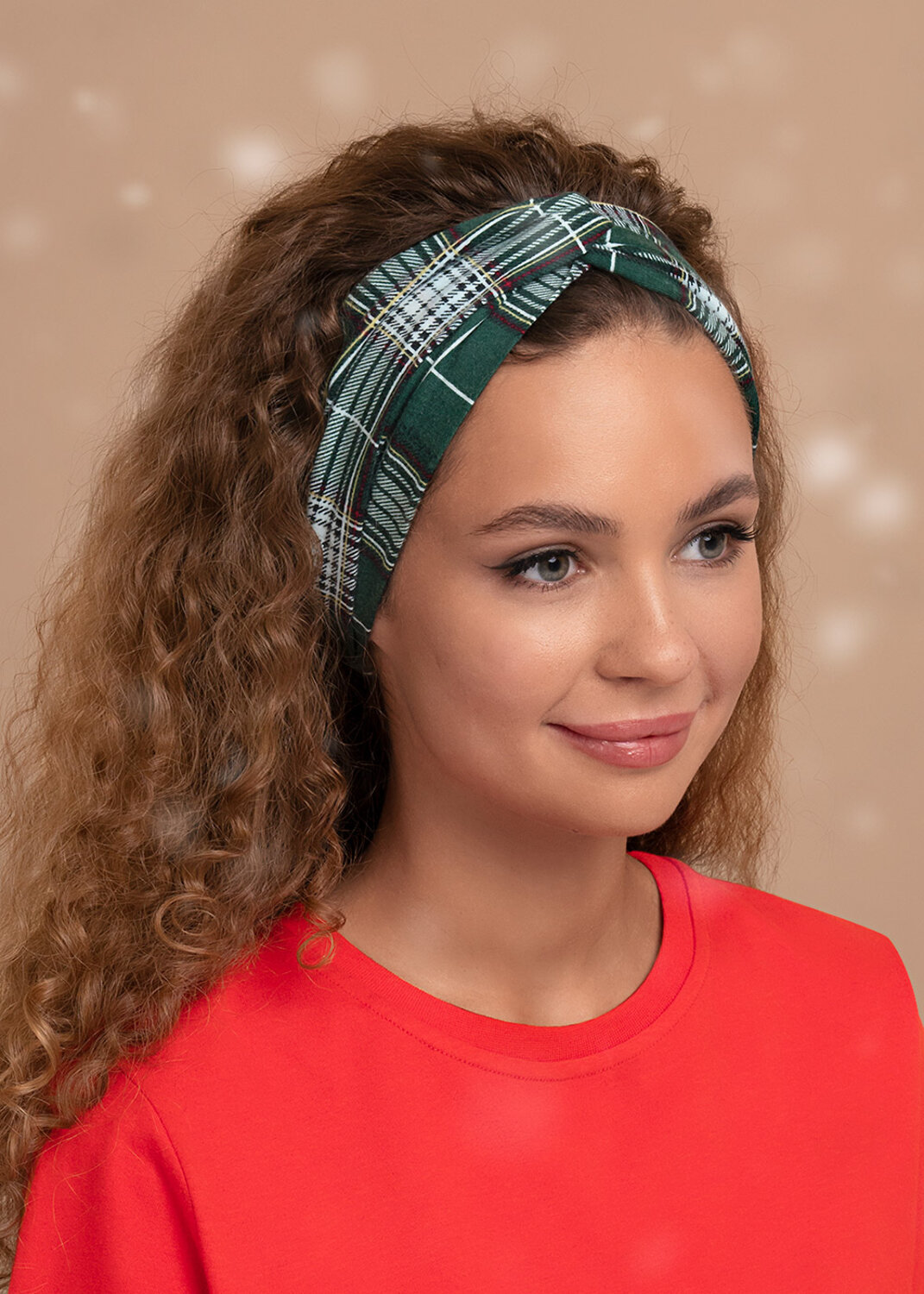 CLEVER Повязка на голову 269198 LA12-983/5 т.зелёный/молочный