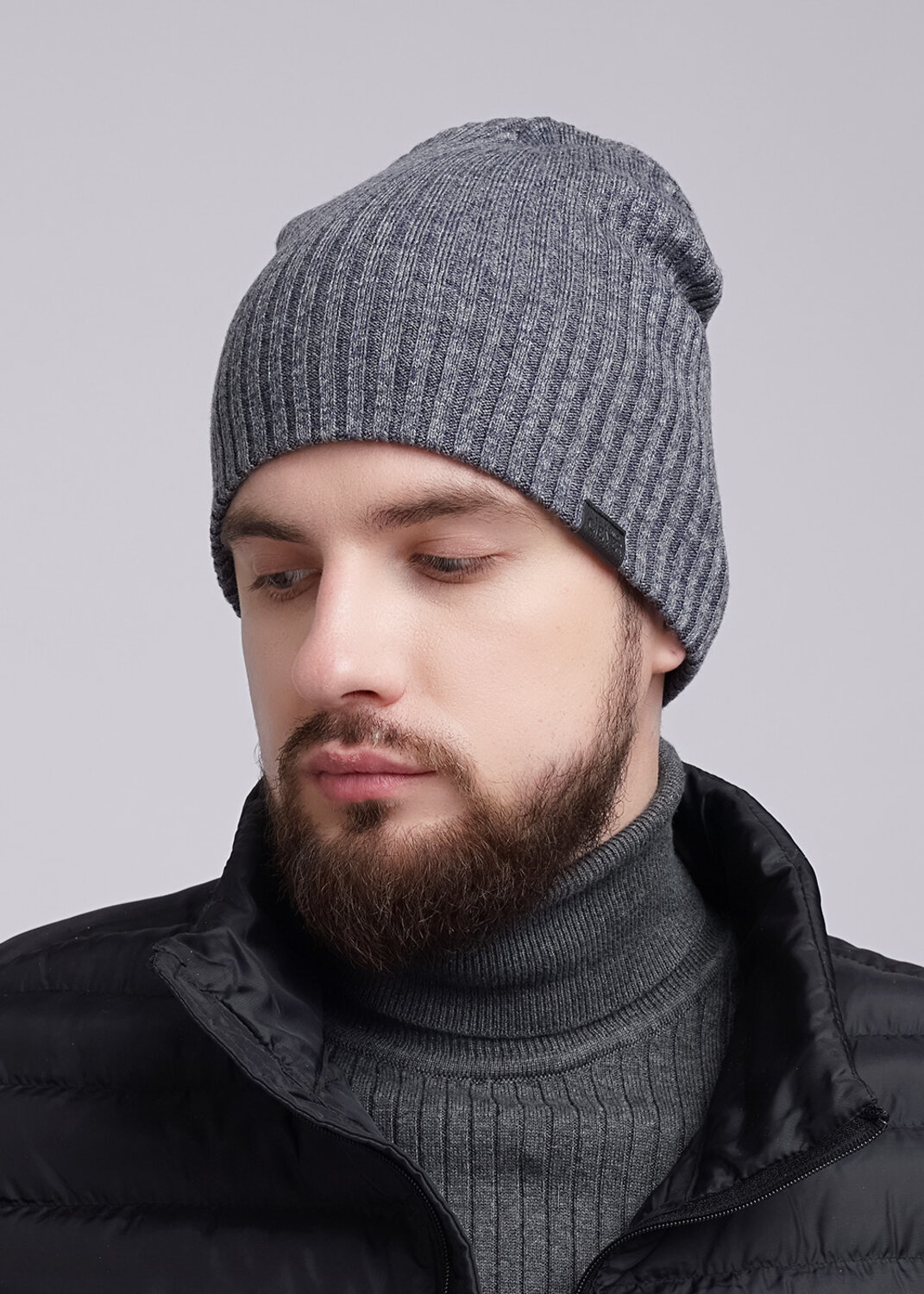 CLEVER Шапка 269470 603071ак меланж серый/меланж т.синий