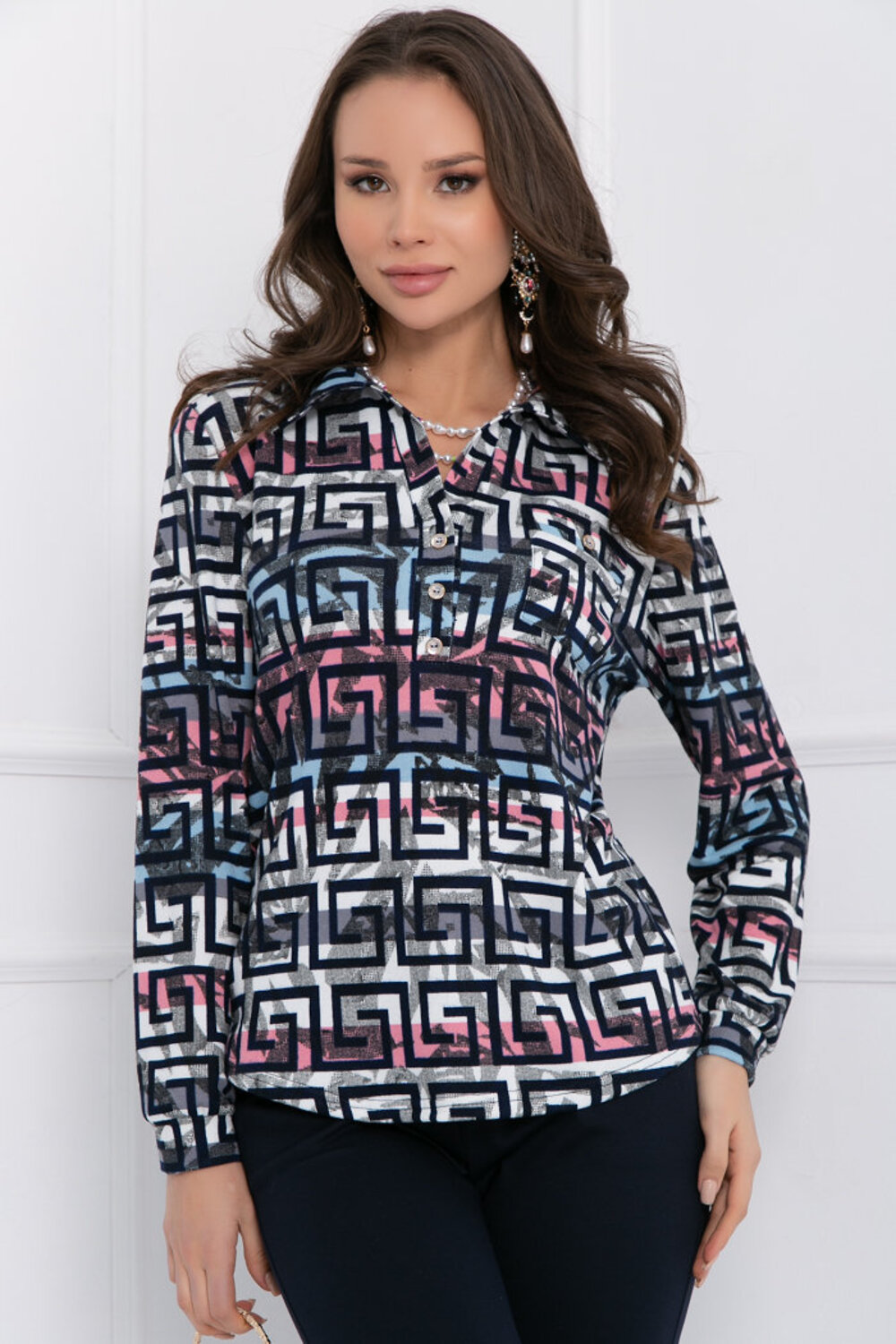 Bellovera Джемпер 270471 71Д4773 голубой, розовый, серый