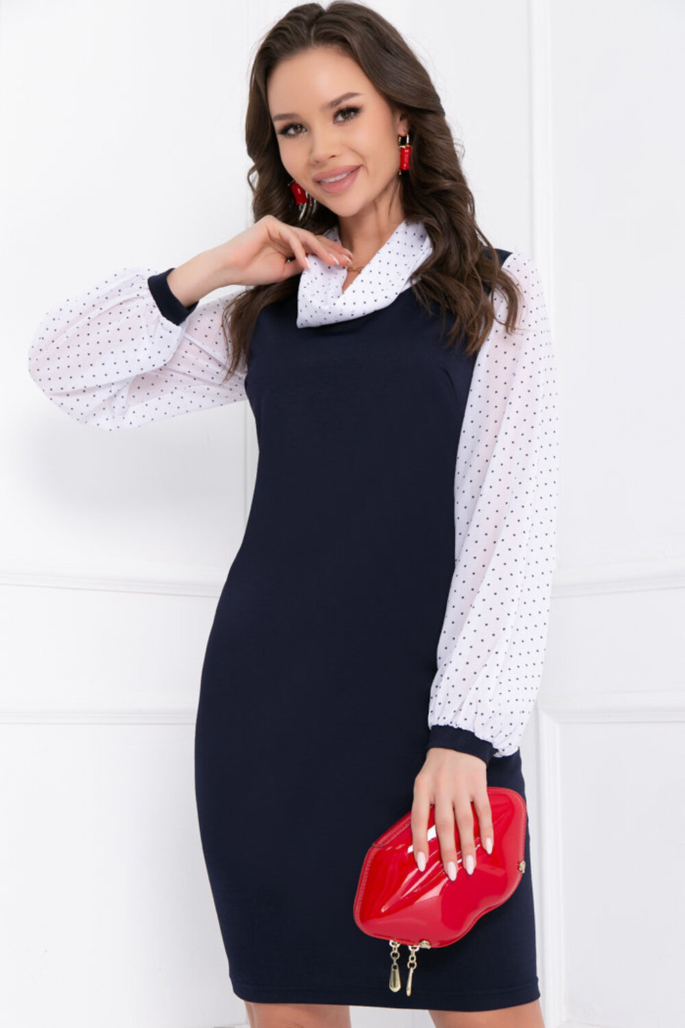 Bellovera Платье 273425 55П4831 синий, белый