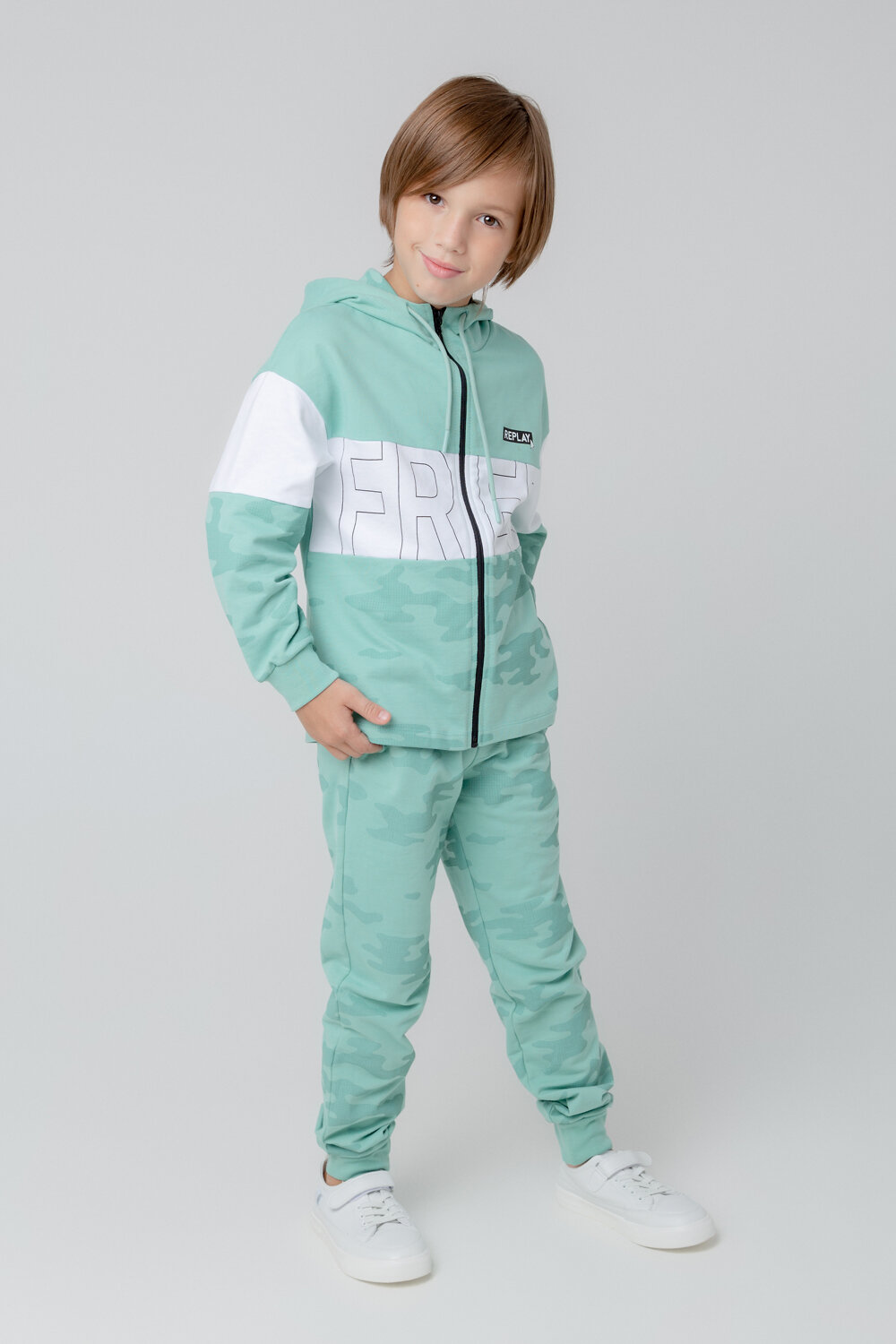 CROCKID Брюки 275832 КР 400513 мятный зеленый, пиксельный камуфляж