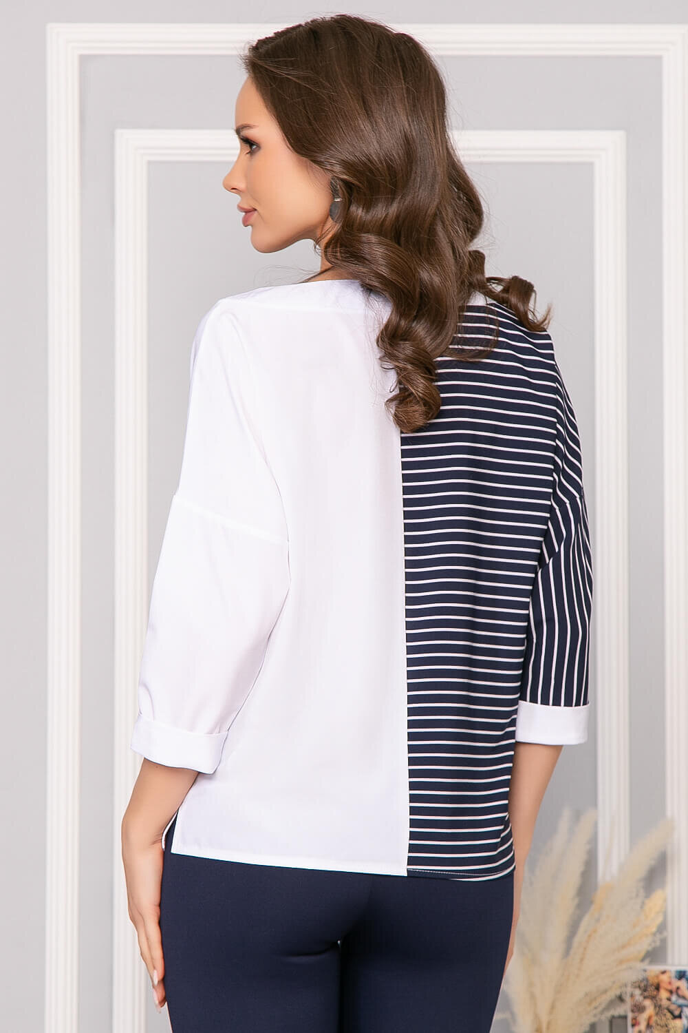 LT Collection Блуза 276362 Б5019 Синий/белый