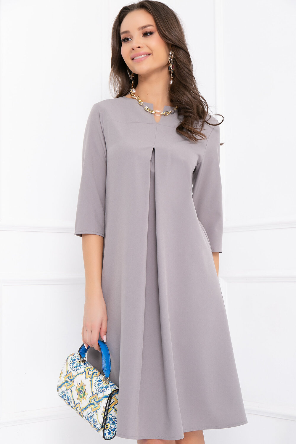 Bellovera Платье 279073 4П4943 светло-серый