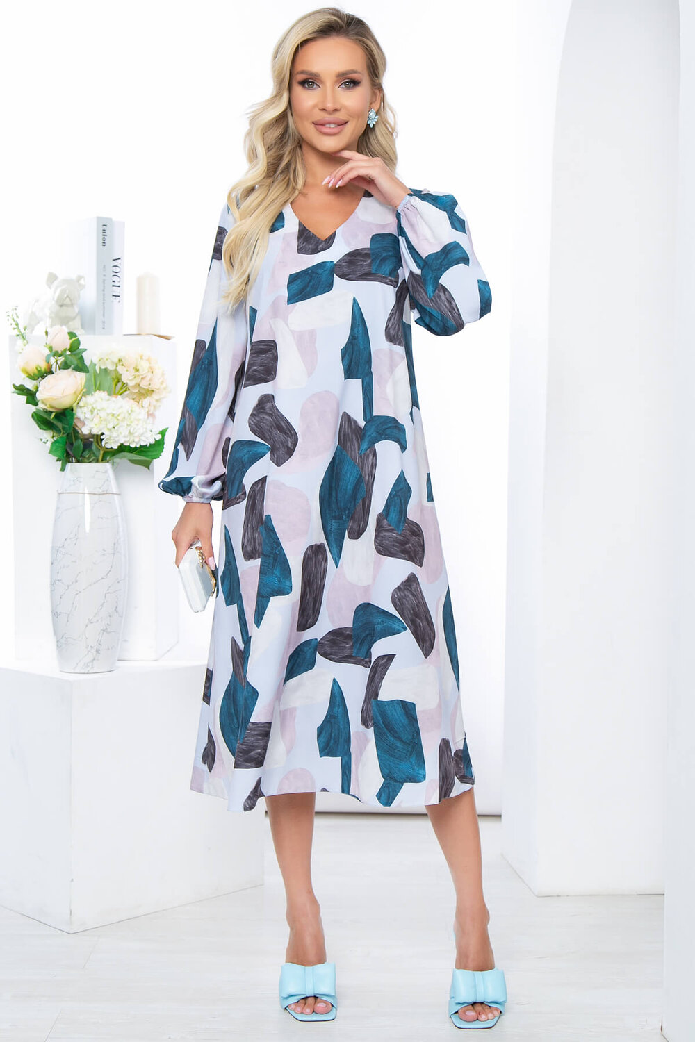 LT Collection Платье 279522 П5254 серо-голубой