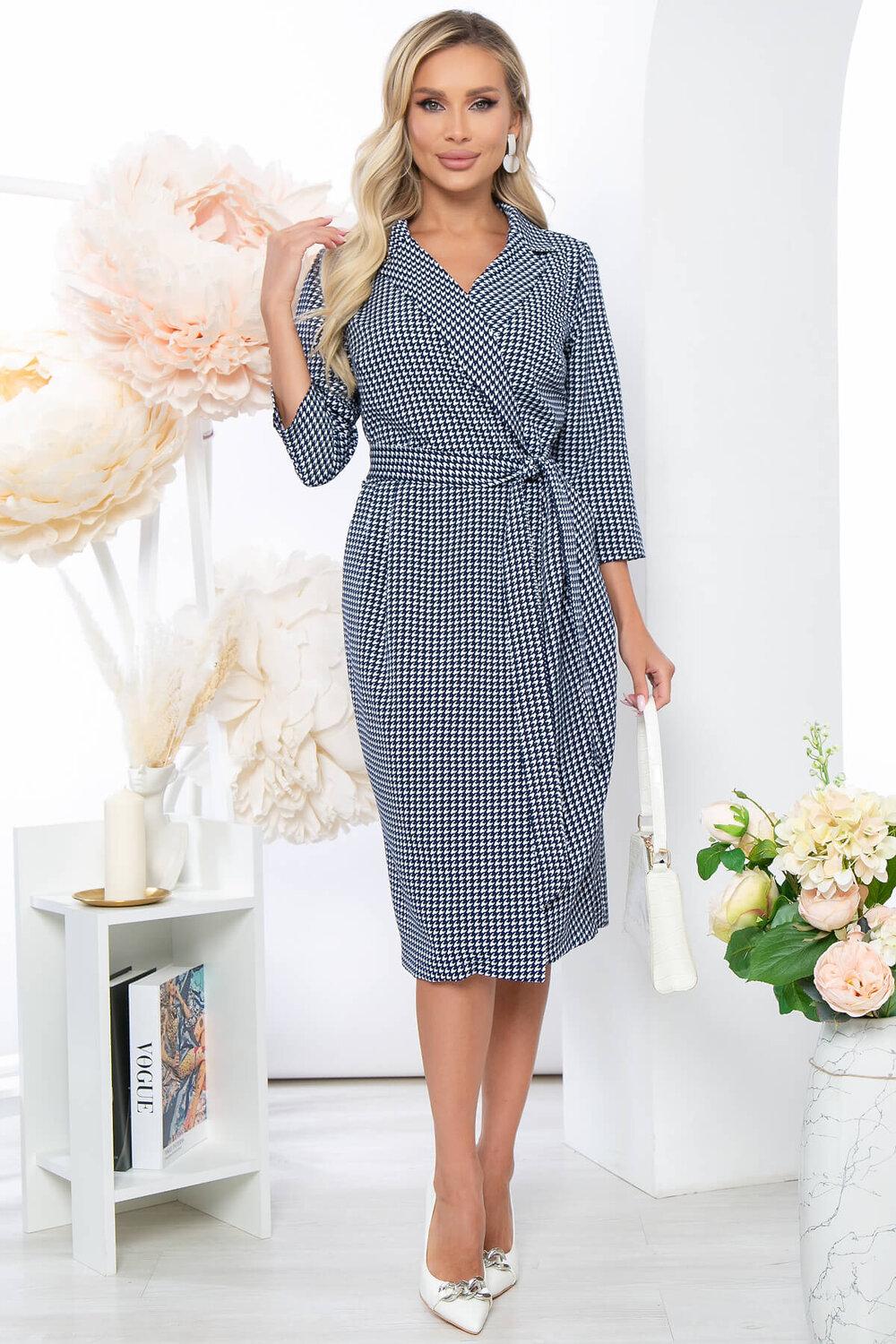 LT Collection Платье 279857 Б5155 белый, синий